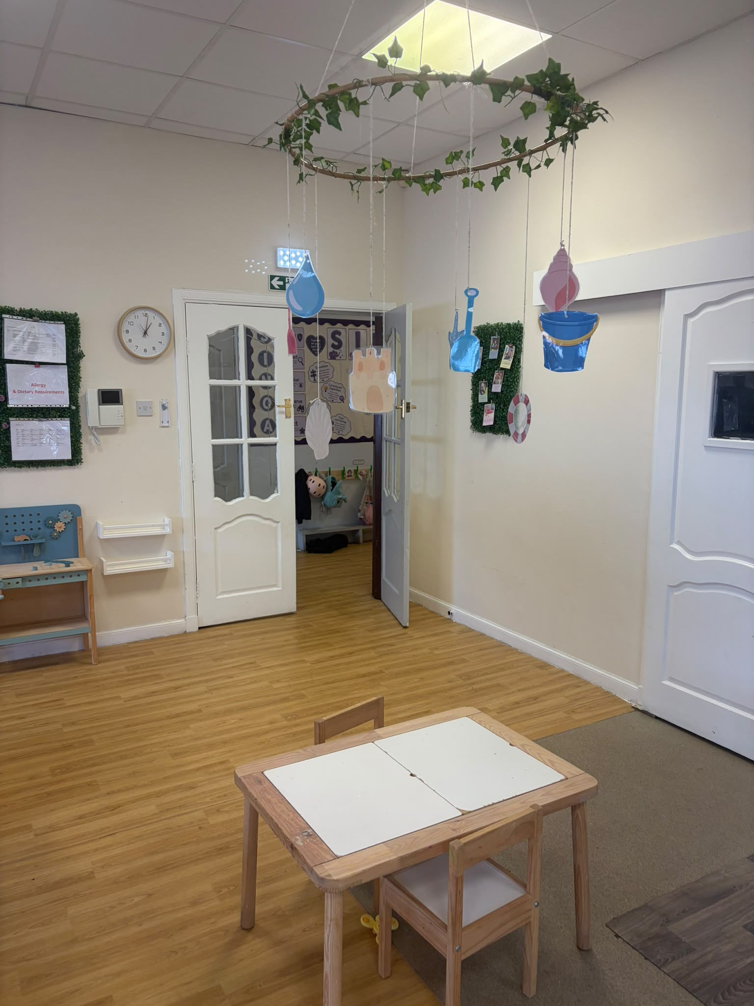 The Jelly Babies room, with the allergy and dietary board by the door
